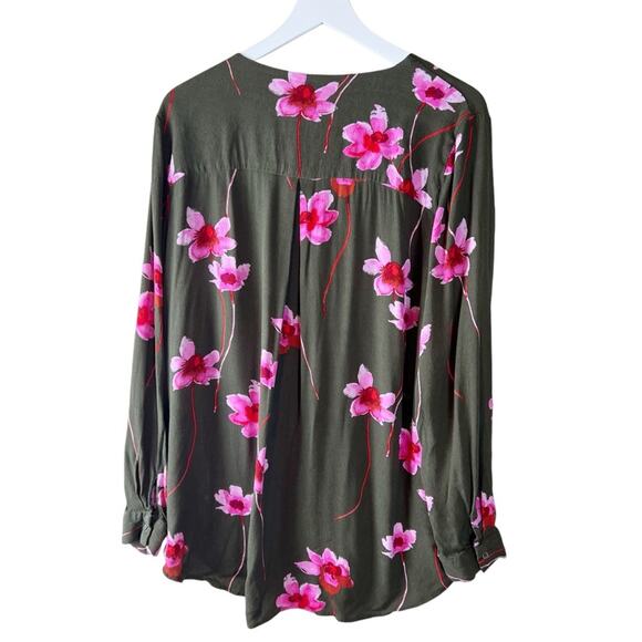 Junarose Women's Blouse US 20 Floral 100% Viscose Long Sleeve Plus Size - Picture 7 of 8